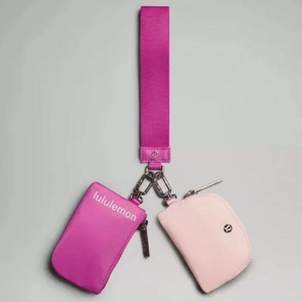 NWT lululemon Dual Pouch Wristlet Set (Pow Pink and Flush Pink)